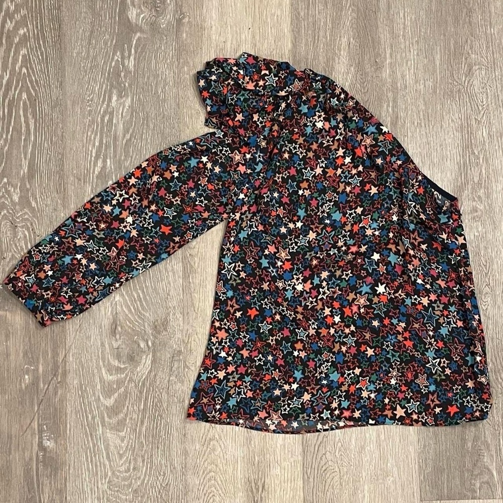 J.Crew One-Shoulder Star Print Blouse – Size 0P